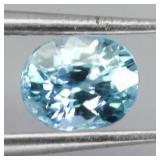 Oval Cut Natural Heated Top Seafoam Blue Zircon Ca