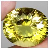 Oval Concave Cut Natural Unheated Lemon Quartz Bra