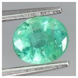 Oval Cut Natural Unheated Green Emerald Brazil 0.5