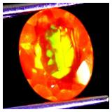 Oval Cut Natural Hot Rainbow Orange Opal Ethiopia