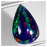 Pear Natural AAA Floral Flash Play Of Color Black