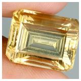 Octagon Concave Cut Natural Yellow Citrine 10.61ct