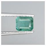 Emerald Cut Natural Top Bluish Green Emerald 1.12