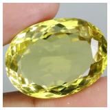 Oval Cut Natural Unheated Yellow Lemon Quartz Braz