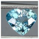 Heart Cut Natural Heated Top Seafoam Blue Zircon C