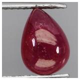 Pear Cabochon Natural Red Ruby Mozambique 6.31ct 1