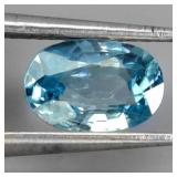Oval Cut Natural Heated Top Seafoam Blue Zircon Ca