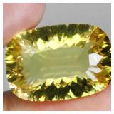 Antique Concave Cut Natural Unheated Lemon Quartz