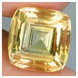 Cushion Concave Cut Natural Top Yellow Citrine 9.5
