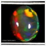 Oval Cab AAA Floral Flash Play Of Color Crystal Fi