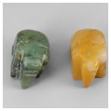 Pair 2pcs 49.35ct 16x14mm Elephant Carving Natural