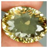 Oval Concave Cut Natural Unheated Lemon Quartz Bra