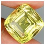Cushion Concave Cut Natural Unheated Lemon Quartz