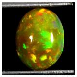 Oval Cab AAA Floral Flash Play Of Color Crystal Fi