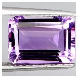 Emerald Cut Natural Top Rich Purple Amethyst Urugu