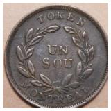 Canada LC-29D1 Montreal Un Sou Bouquet Token Br695