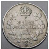 Canada 5 Cents 1903H Large H