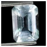 Emerald Cut Natural Unheated Top Green Blue Aquama