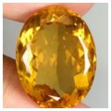 Oval Cut Natural Unheated Top Orangey Yellow Citri