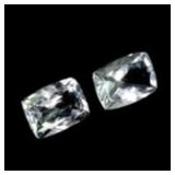 Pair 2pcs Antique Cut Natural Blue Green Aquamarin