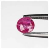 0.41ct 4.5mm Round Natural Purplish Red Ruby - Hea