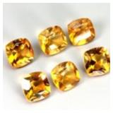 Cushion Cut Natural Unheated Yellow Citrine Brazil