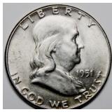 USA Franklin Half Dollar 1951