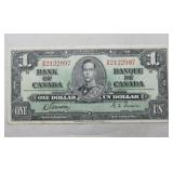 Canada 1937 $1 Banknote BC-21c Gordon Towers