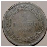 Italian States Papal States 1850 llllR Mezzo Baioc