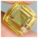 Cushion Concave Cut Natural Top Rich Yellow Citrin