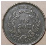 Canada LC-33A1 Montreal Un Sou Penny Token Br705