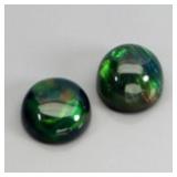 Pair 2pcs Round Natural AAA Floral Flash Play Of C
