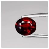 1.54ct 7.3x6mm Oval Natural Reddish Orange Garnet