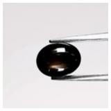 1.90ct Oval Cabochon Natural Black 6 Ray Star Sapp