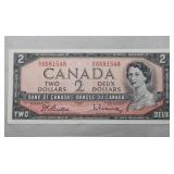 Canada $2 Banknote 1954 BC-38b Beattie Rasminsky