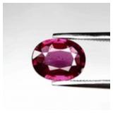 1.61ct 8.5x6.5mm Oval Natural Purplish Pink Rhodol