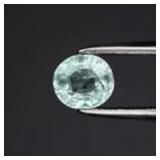 0.53ct 5x4.8mm Oval Natural Bluish Green Emerald -