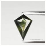 0.92ct 8.5x6.2mm Kite Natural Blue Green Sapphire