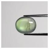 3.66ct 11x9mm Oval Cabochon Natural Green Prehnite