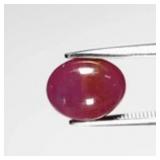 4.46ct 10x8.3mm Oval Cabochon Red Ruby - Heated Gl