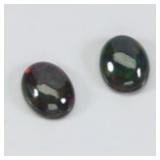 Pair 2p Oval Natural AAA Floral Flash Play Of Colo