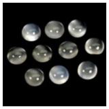 Round Cab Natural Unheated Top White Moonstone Cat