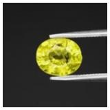1.54ct 7.5x6.2mm Oval Natural Yellowish Green Gros