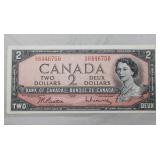 Canada $2 Banknote 1954 BC-38b Beattie Rasminsky