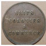 Canada PE-10- Ships Colonies & Commerce Token  Br9