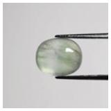 3.78ct 10.8x8.7mm Oval Cabochon Natural Green Preh