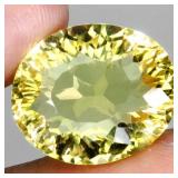 Oval Concave Cut Natural Unheated Top Lemon Quartz