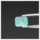 0.61ct 6.5x5.3mm Octagon Natural Greenish Blue Gra