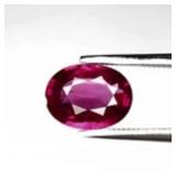 1.76ct 8.7x6.5mm Oval Natural Purplish Pink Rhodol