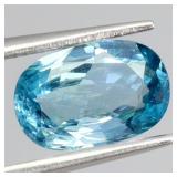 Oval Cut 100% Natural Heated Seafoam Blue Zircon C